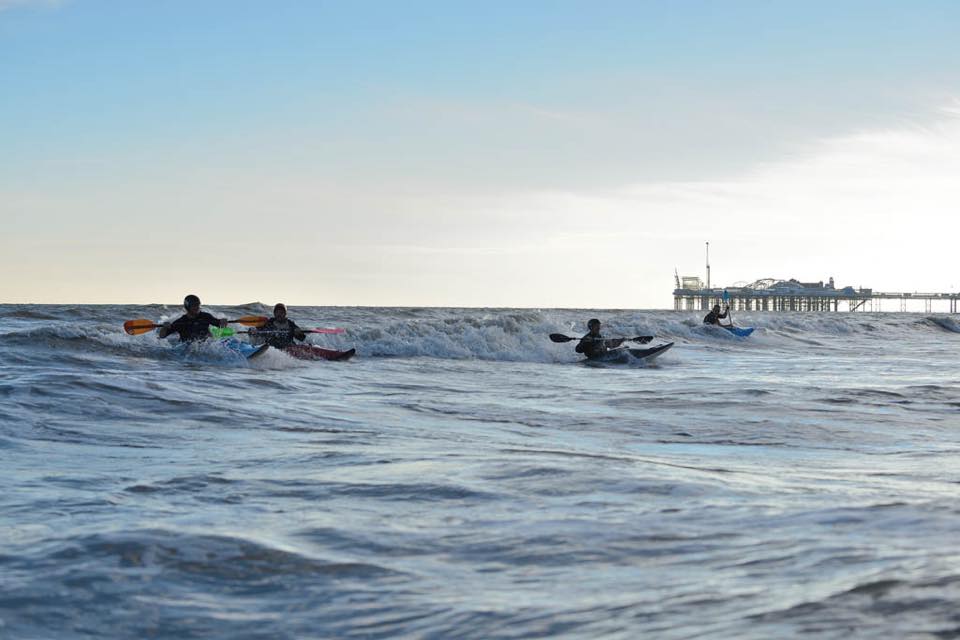 Surf kayaking, Brighton